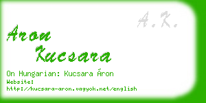 aron kucsara business card